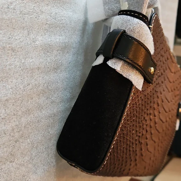 Coach Blake Crossbody Bag Metallic Snake Embossed Bronze Leather Gold Hdwr NWT - Picture 7 of 16